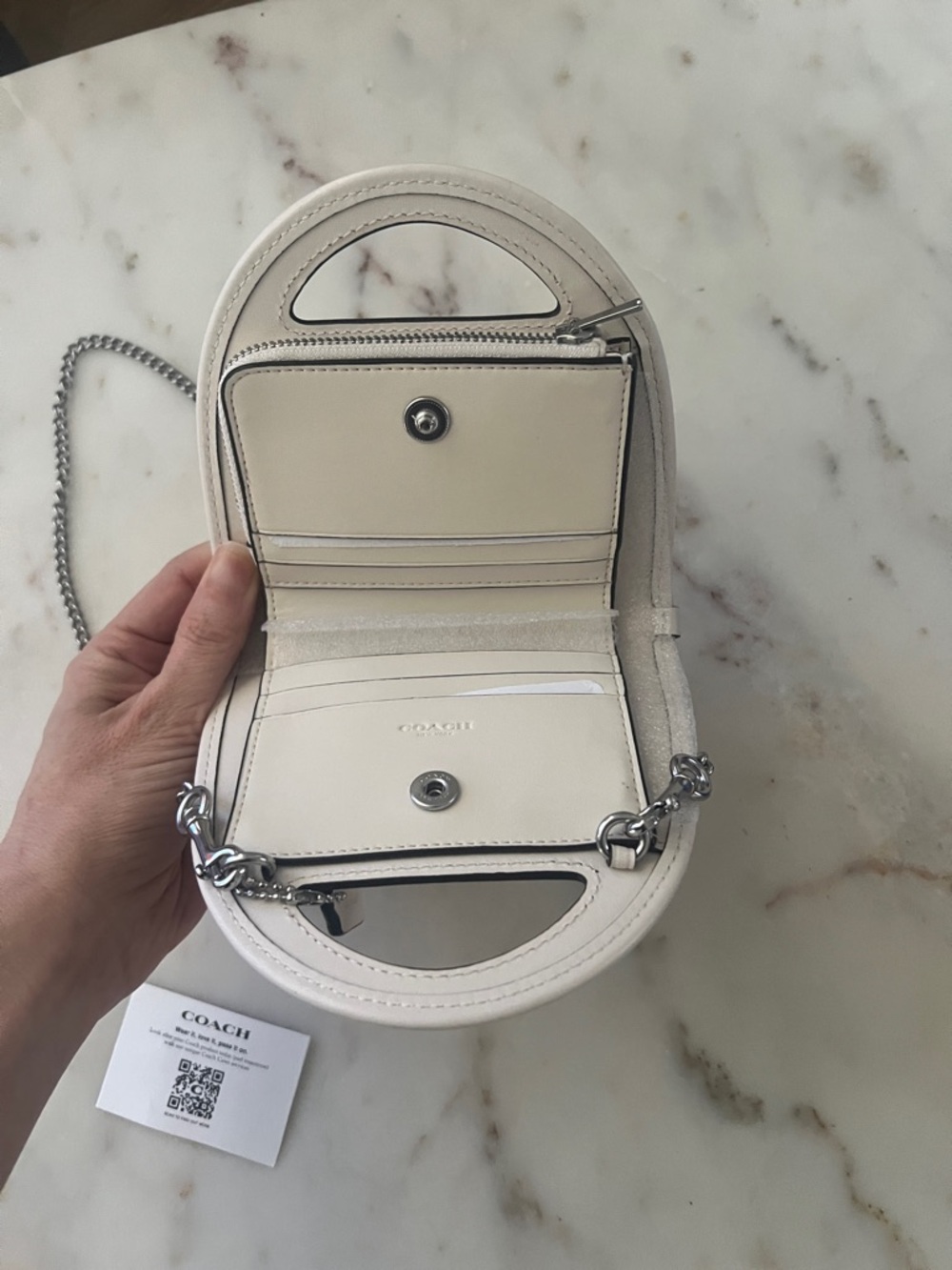 Coach Womens Top Handle Card Case Bone Color New without Tags - Picture 7 of 7